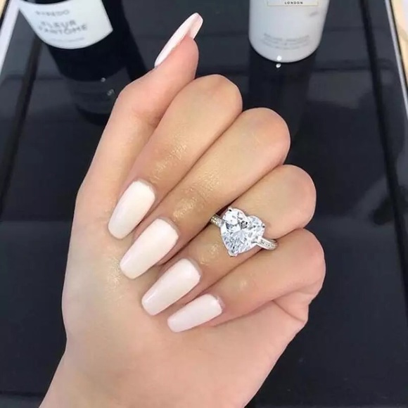 DELICATE SILVER DIAMOND HEART RING SIZE 7 - Picture 2 of 6